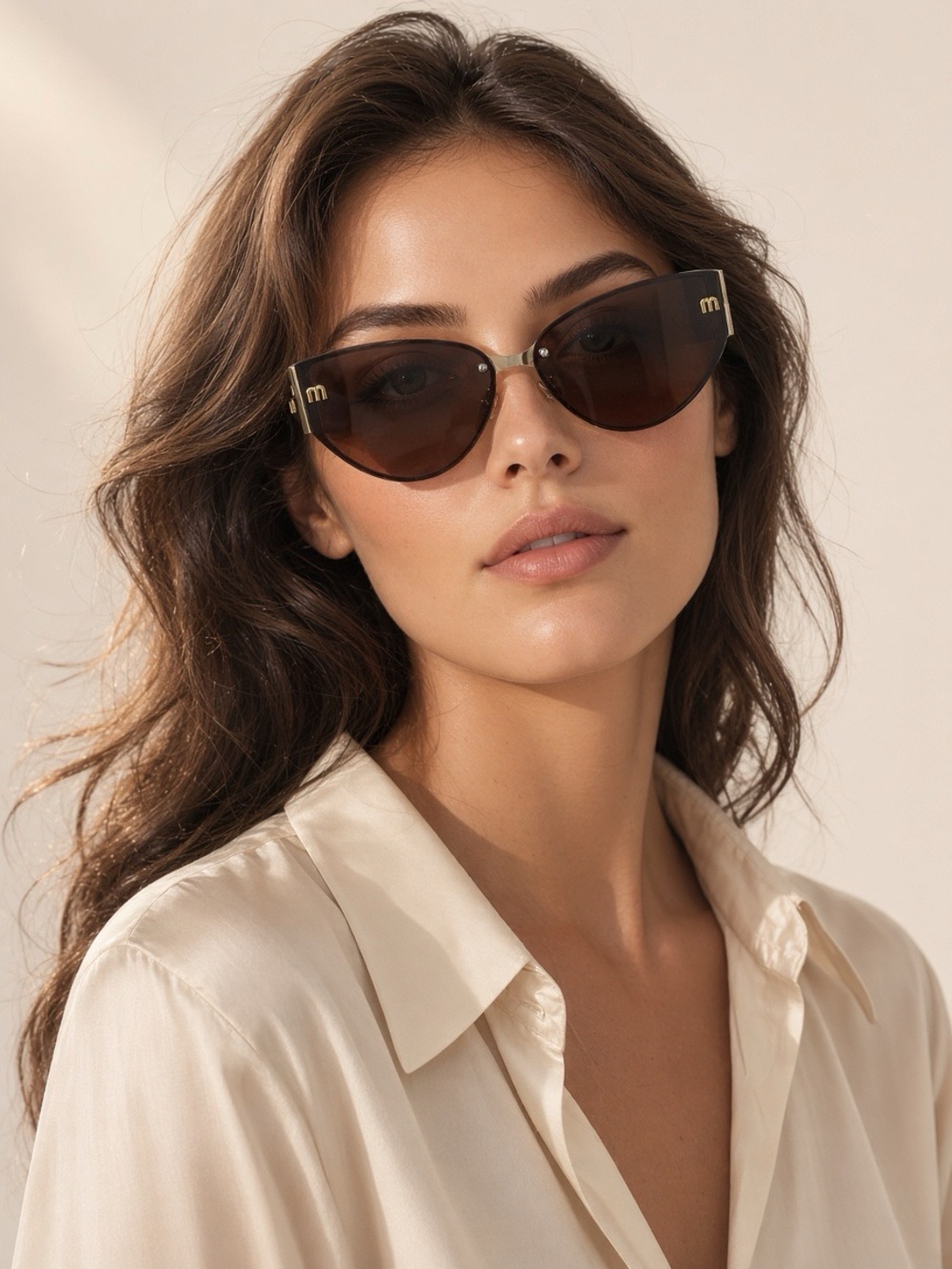 Classic Cat-Eye Sunglasses in Brown